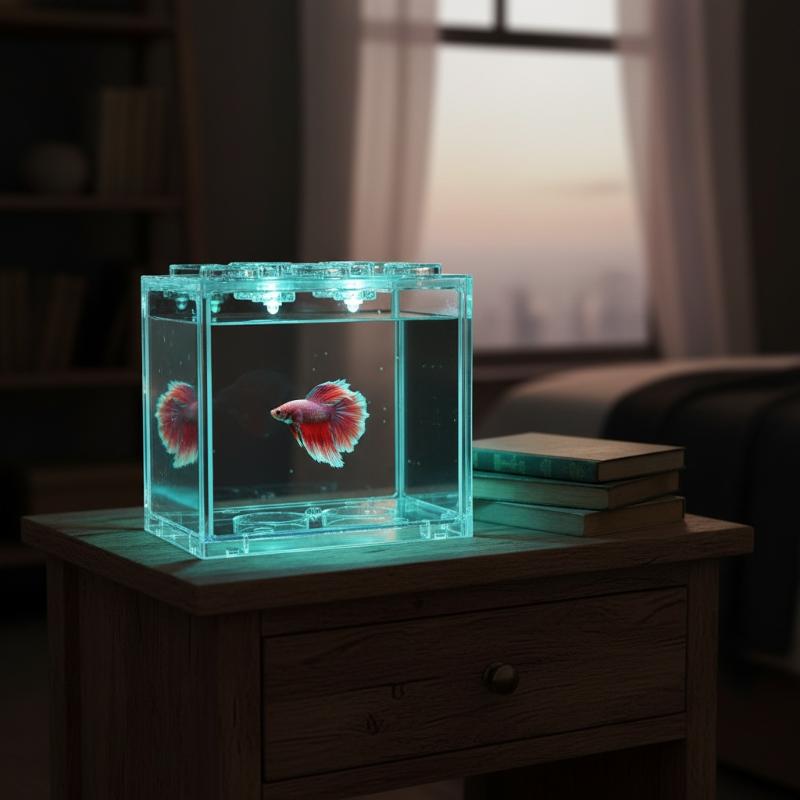 Миниатюрный акриловый аквариум – обзор и цена Live Fish Aquarium